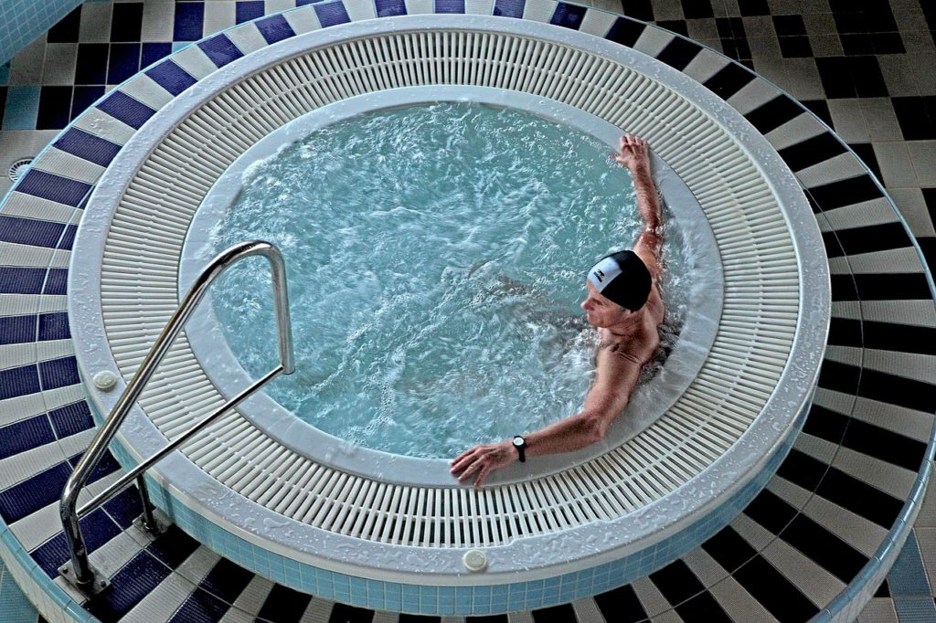 illustration d'un athlète dans un jacuzzi